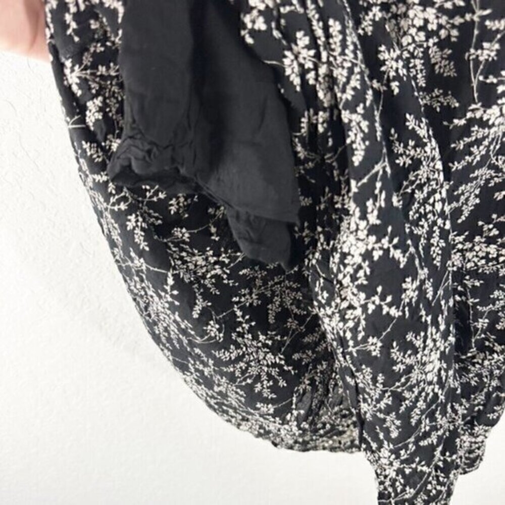Comptoir Des Cotonniers Floral Ruffled Tiered Skirt Black‎ Extra Small - Picture 5 of 9